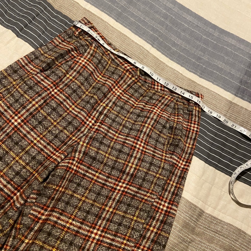 Free People Plaid Boot Cut Pants - Red and Gray - Picture 6 of 10